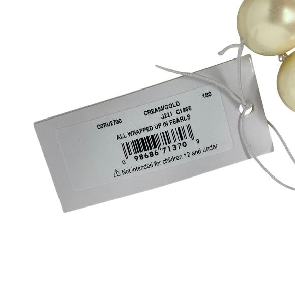Kate Spade All Wrapped Up In Pearls Short Necklace Cream Gold Bow Detail NEW - Picture 5 of 6